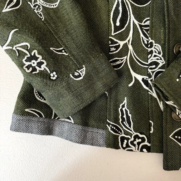 Coldwater Creek Women's Jacket Blazer Button Up Green Floral Print XSP - Picture 3 of 4